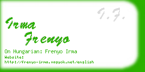 irma frenyo business card